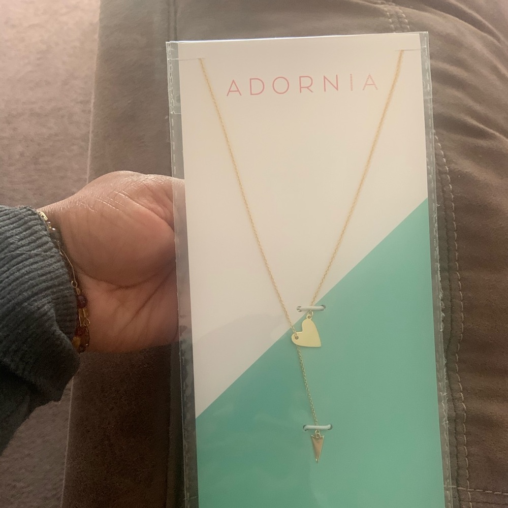 ADORNIA 14K Gold Vermeil Heart & Arrow Necklace